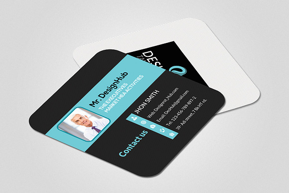 Mini Social Business Card Template in Card Templates - product preview 1