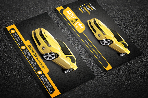 Rent A Car Business Card in Business Card Templates - product preview 1