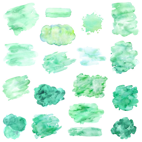 Watercolor clipart Mint in Textures - product preview 2