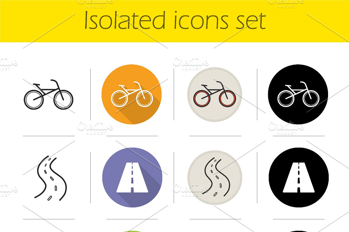 Cycling. 12 icons. Vector  in Graphics - product preview 8
