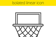 Basketball hoop linear icon. Vector