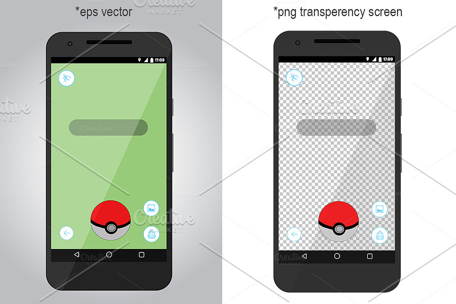 Pokemon Go screen. Vector, PNG, PSD in Product Mockups - product preview 8