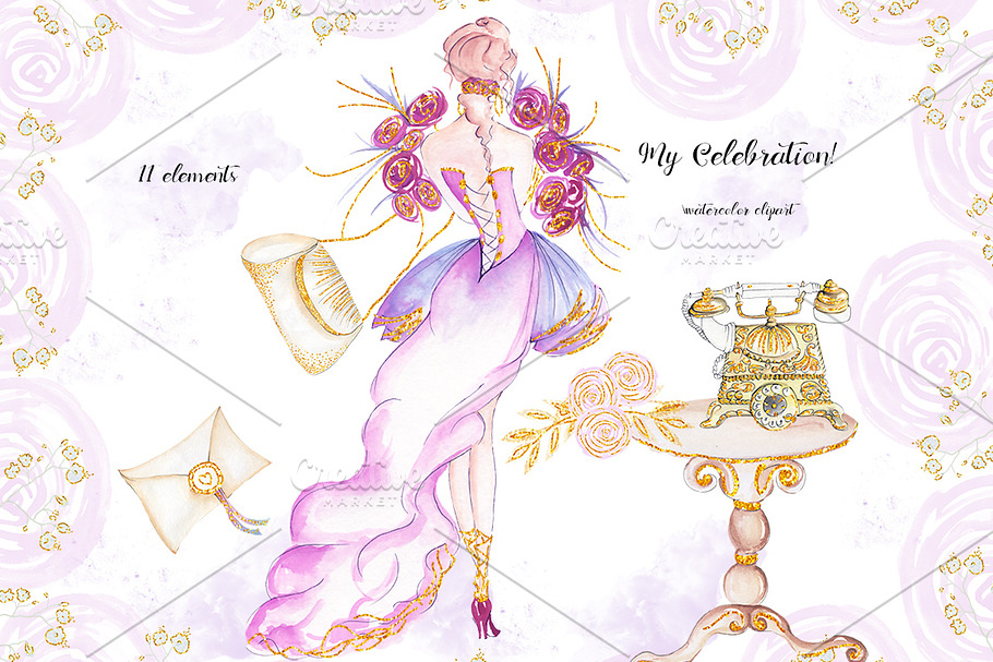 Celebration, fashion elements in Illustrations - product preview 8