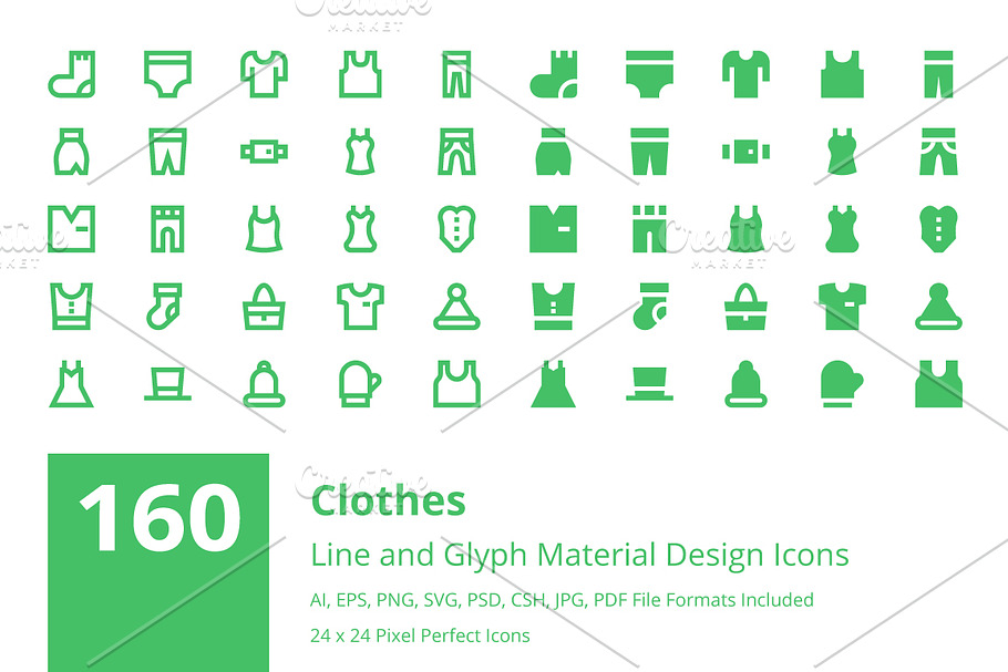 160 Clothes Material Design Icons