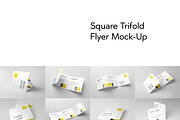 Tri-Fold Square Flyer Mockup