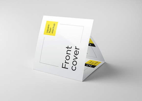 Tri-Fold Square Flyer Mockup in Print Mockups - product preview 3