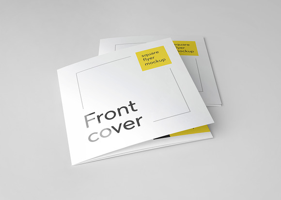 Tri-Fold Square Flyer Mockup in Print Mockups - product preview 5