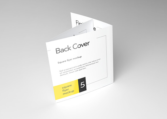 Tri-Fold Square Flyer Mockup in Print Mockups - product preview 8