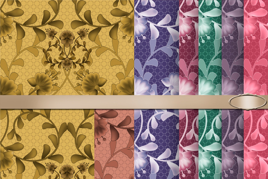  7 Floral pattern for textile.