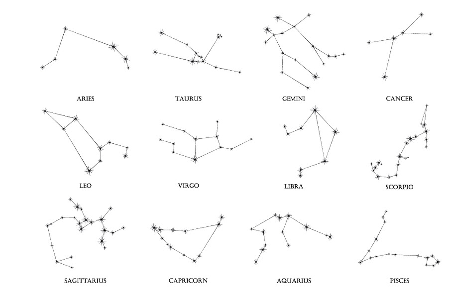 Set of zodiac constellations in Birthday Icons - product preview 8