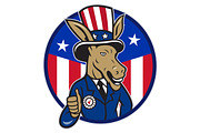 Democrat Donkey Mascot Thumbs Up