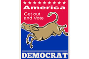 Democrat Donkey Mascot America Vote