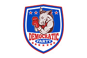 Democrat Donkey Mascot Boxer Shield