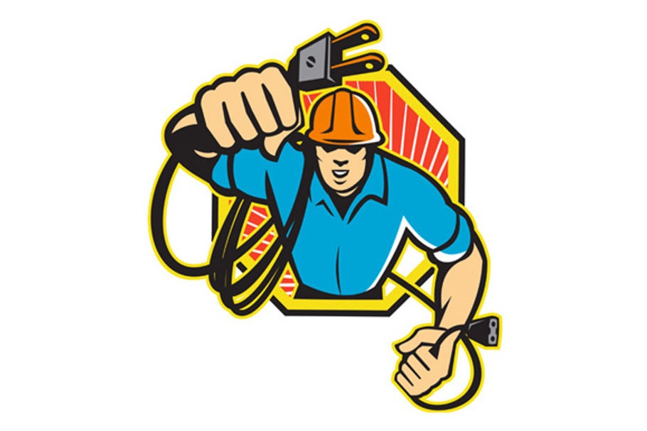 Electrician Construction Worker in Illustrations - product preview 8