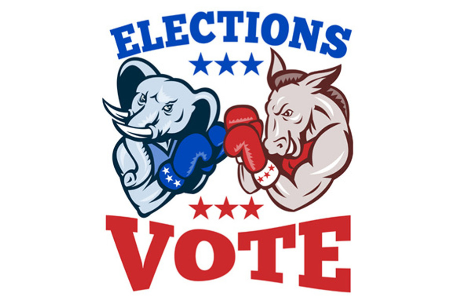Democrat Donkey Republican Elephant in Illustrations - product preview 8
