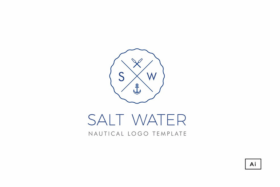 Salt Water Nautical Logo Template
