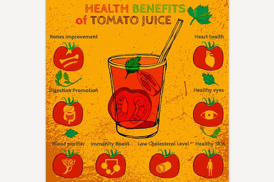 Tomato Juice Benefits in Illustrations - product preview 8