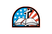 Bible With Cross American Stars