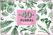 Floral Vintage Vector Illustrations