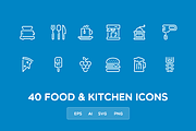 Food and kitchen icon set