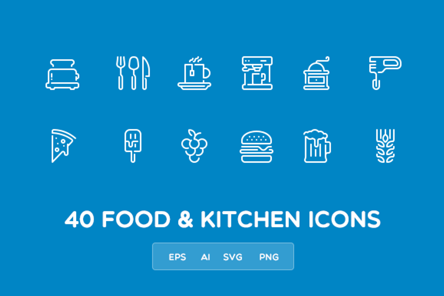 Food and kitchen icon set in Food Icons - product preview 8