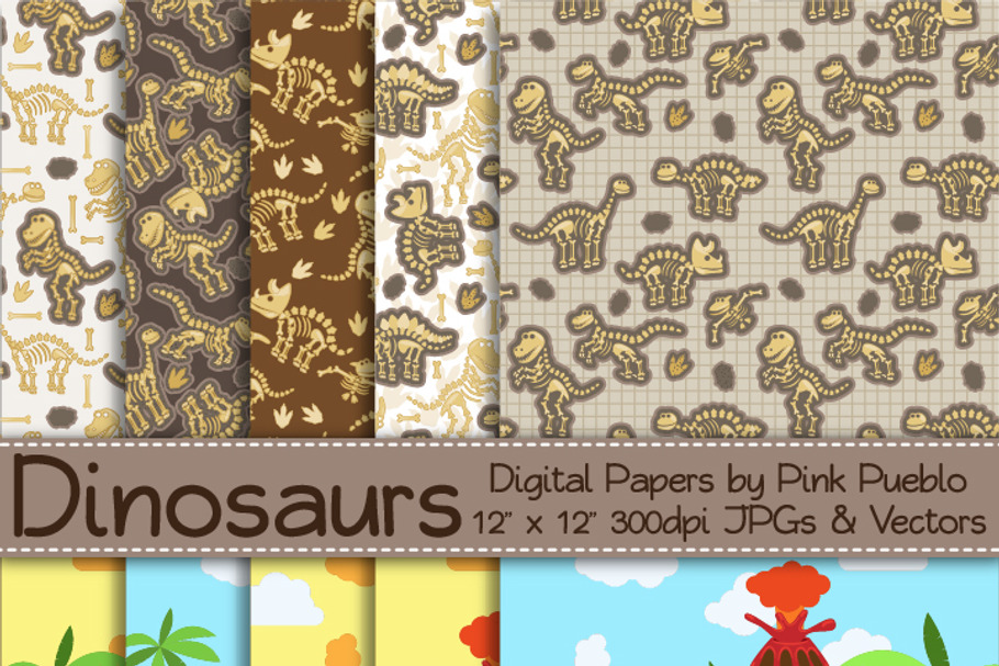 Dinosaur Backgrounds and Patterns in Patterns - product preview 8