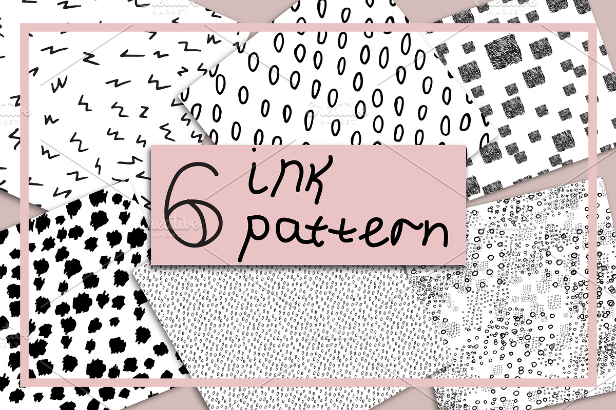 Black ink pattern in Patterns - product preview 8
