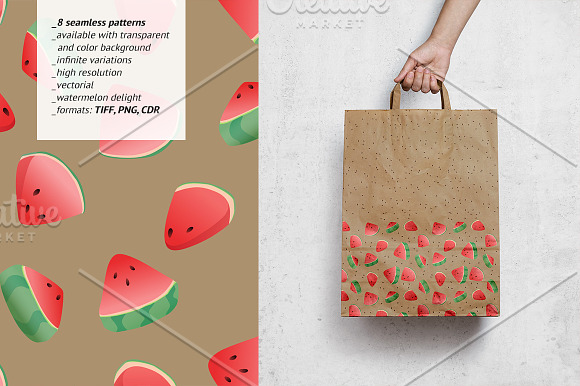 Seamless Watermelon Patterns in Patterns - product preview 3