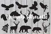 Hand drawn animals silhouette