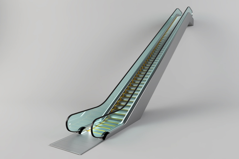 Escalator HD 3D model in Architecture - product preview 8