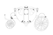 Carriage line vector illustration