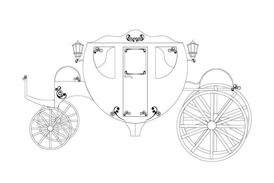 Carriage line vector illustration in Illustrations - product preview 8