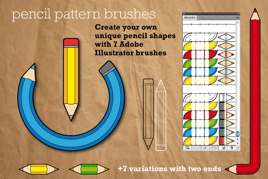 Pencil Pattern Brushes in Photoshop Brushes - product preview 8