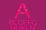 Alphabet paper vector pink color