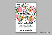 Wedding Invitation with flowers