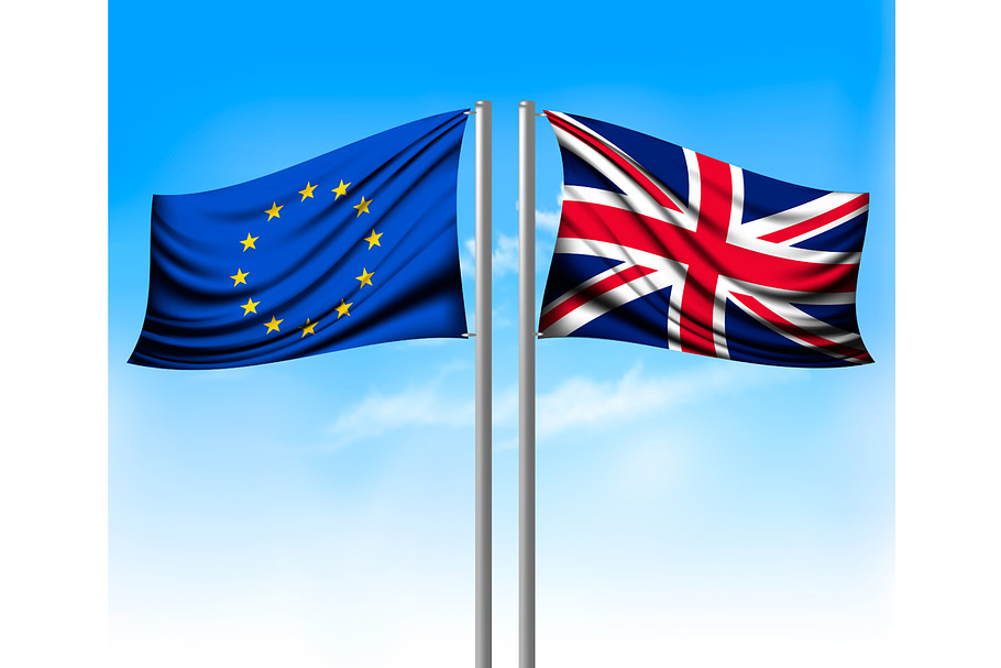 Two separate flags - EU and UK. in Illustrations - product preview 8