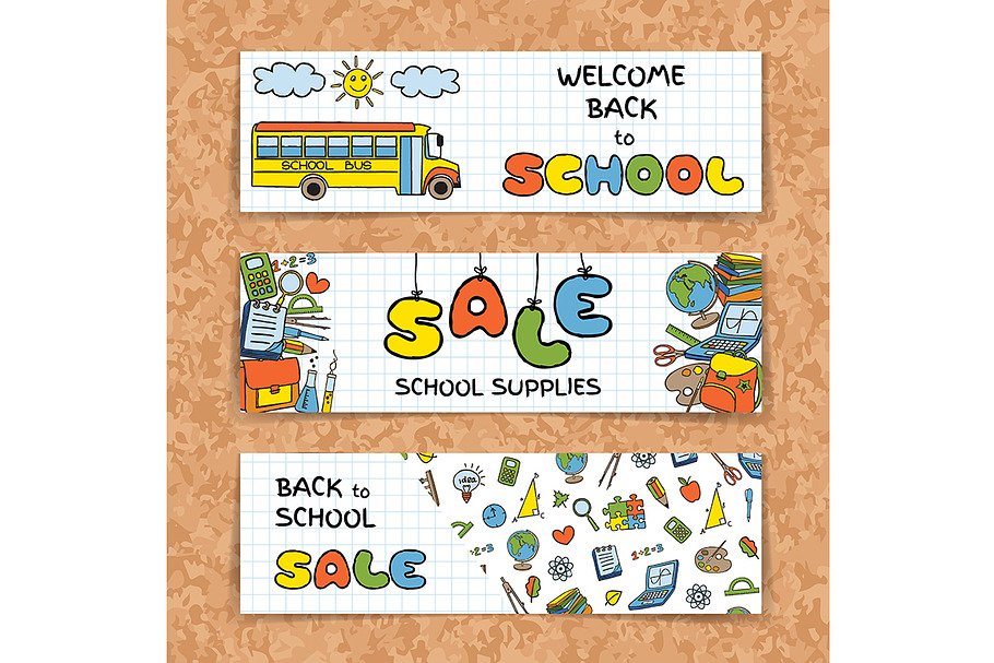 Back to School Sale Banners in Illustrations - product preview 8