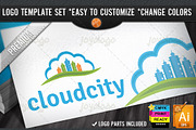 Skyscrapers Builders City Cloud Logo