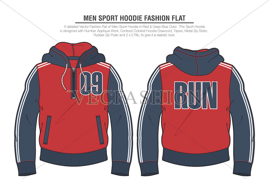 Men Sport Hoodie Fashion Flat in Illustrations - product preview 8