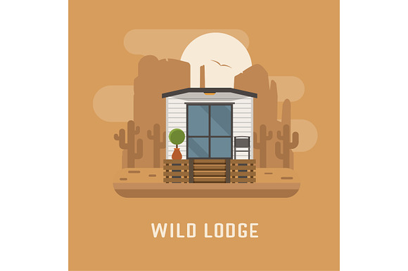 Lodge, Chalet, Cottage and Bungalow in Illustrations - product preview 2