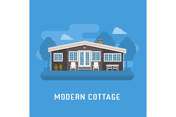 Lodge, Chalet, Cottage and Bungalow in Illustrations - product preview 4