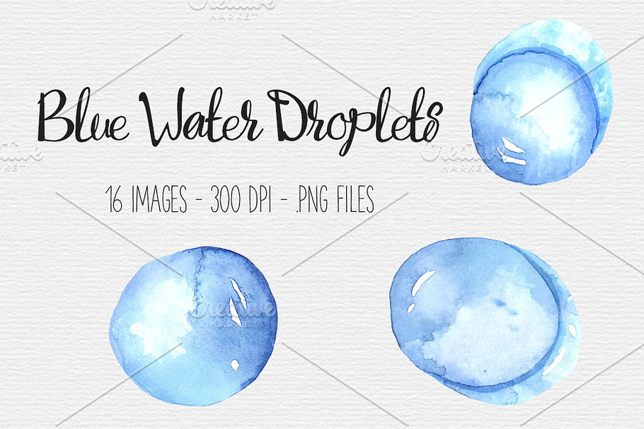 Watercolor Water Droplet Clipart