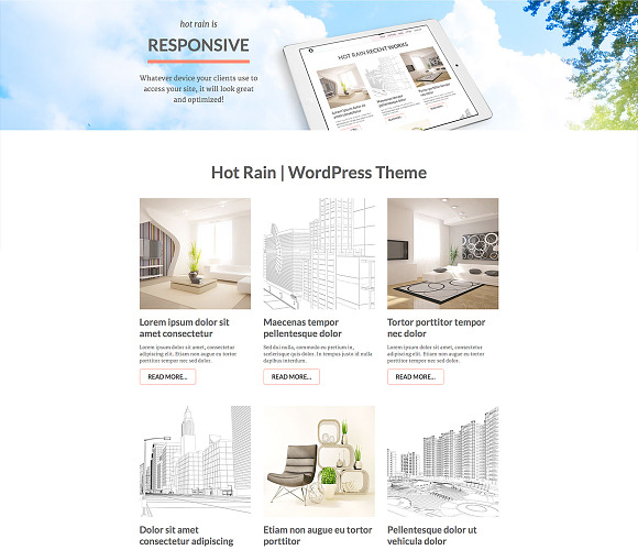 Hot Rain in WordPress Portfolio Themes - product preview 1