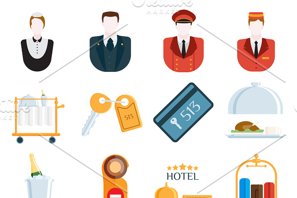 Hotel icons vector illustration