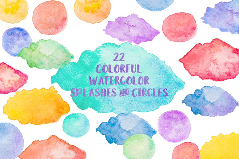 22 Watercolor Splashes Background