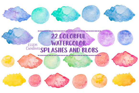 22 Watercolor Splashes Background in Illustrations - product preview 1