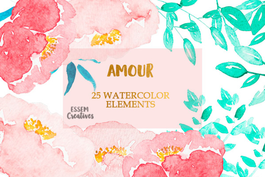 Pink Watercolor Peony Clipart