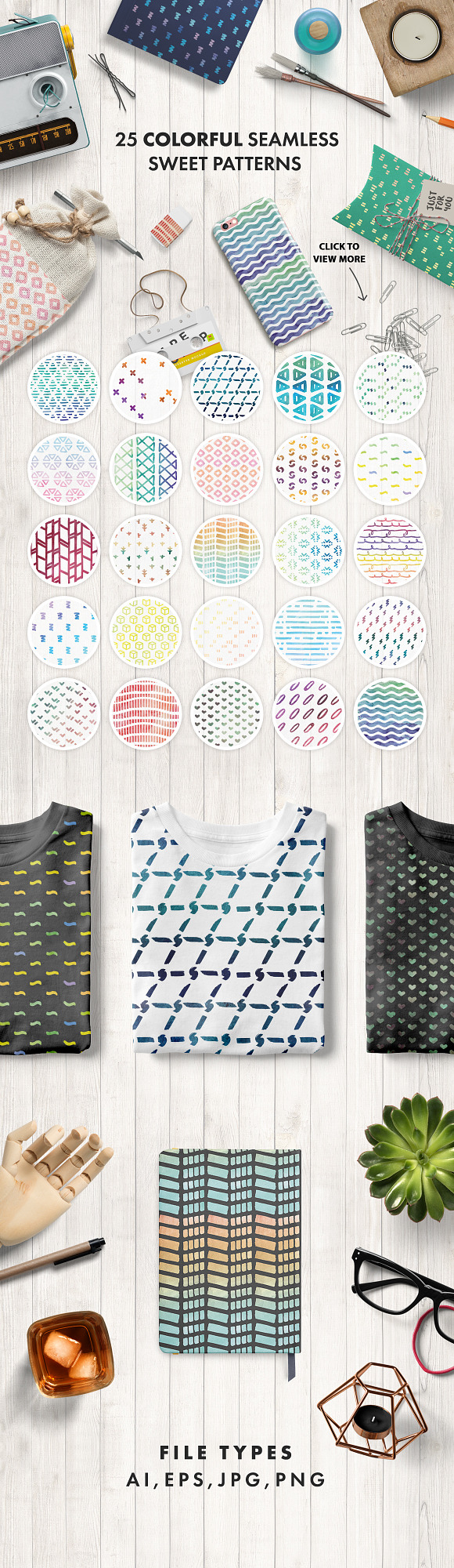 Rosalie Seamless Watercolor Patterns in Patterns - product preview 1