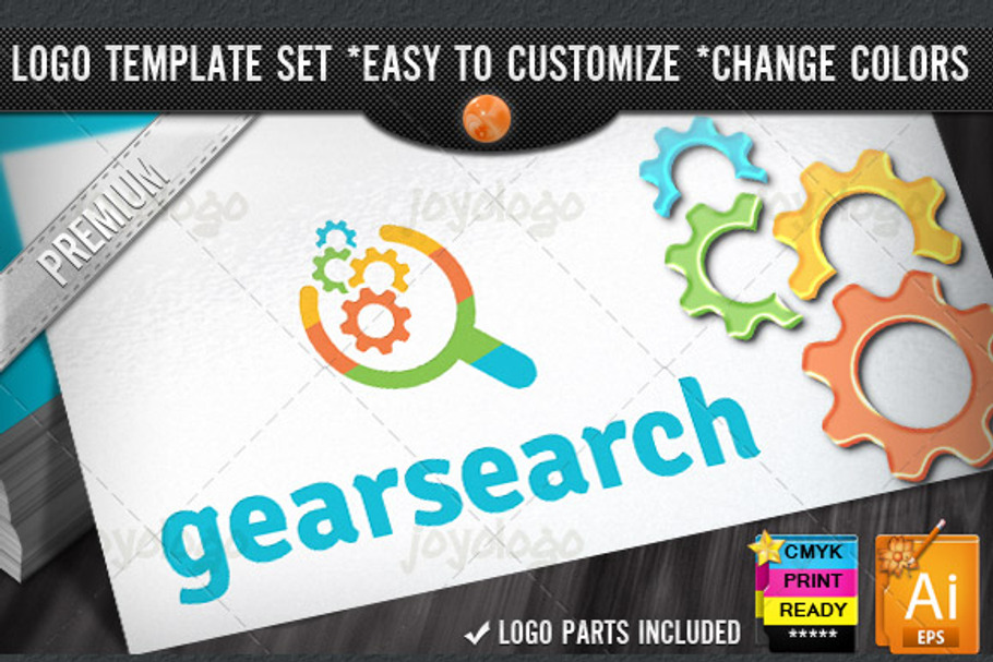 Pixel Gears Search SEO Logo Template