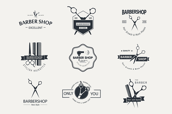   Barber shop logo elements. in Logo Icons - product preview 2
